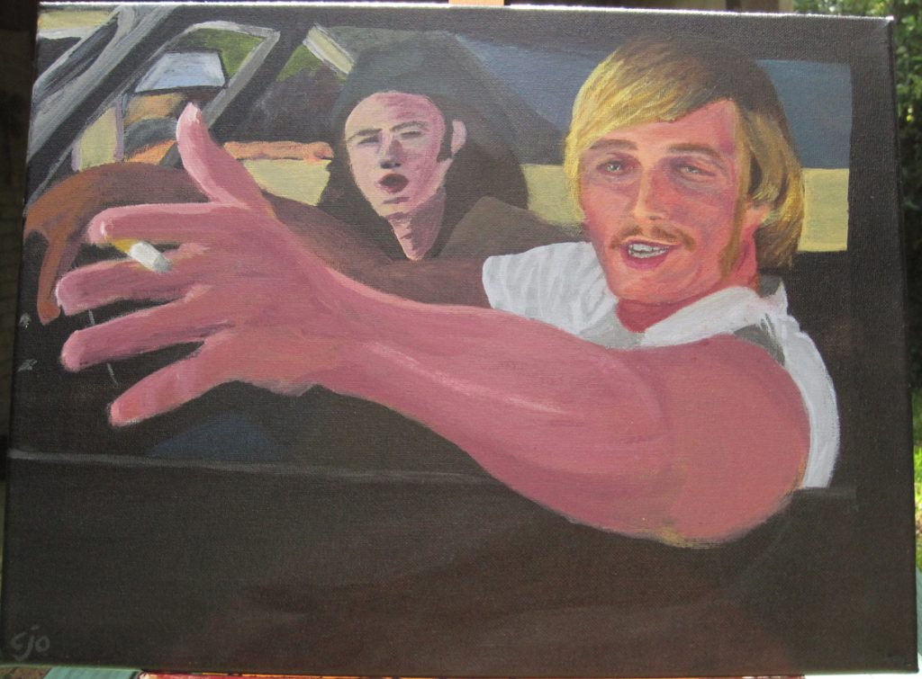 Woody painting Dazed and Confused theme